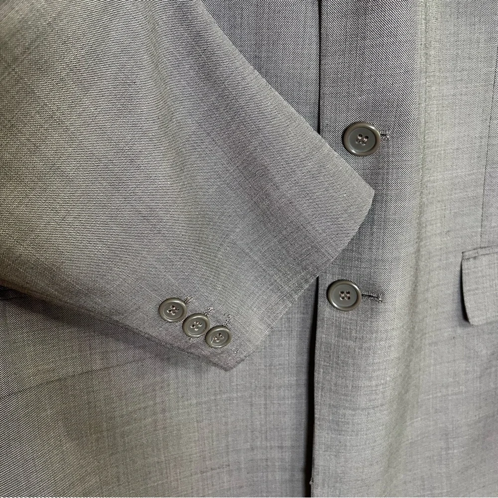 SACARI Classic 100% Merino Wool Gray Blazer Jacket Men’s 46R Suit Coat 3-Button